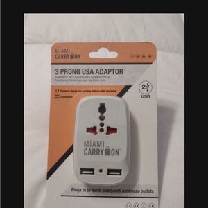White 3 Prong USA Adaptor